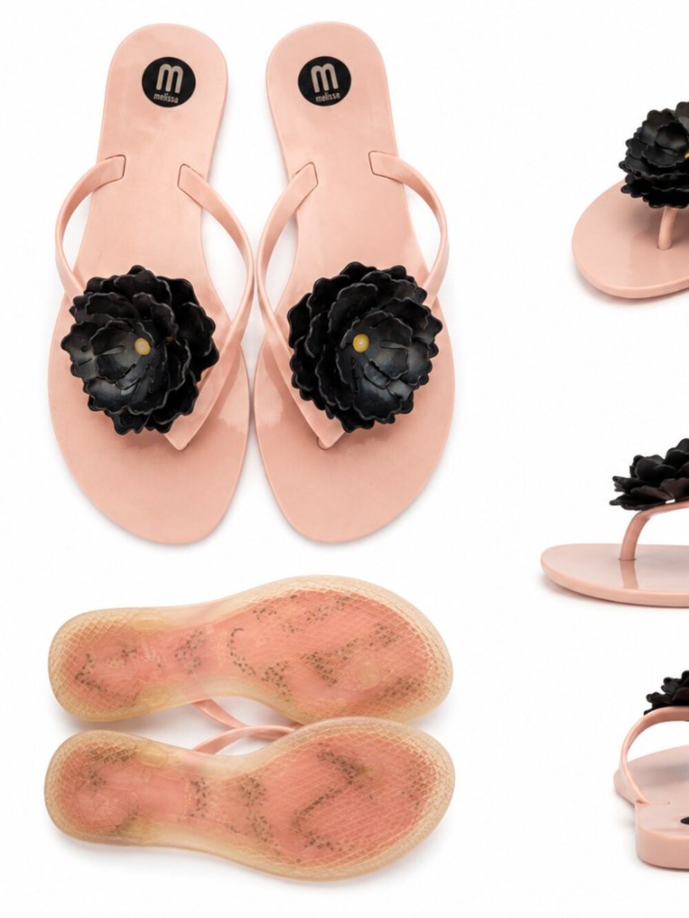 Melissa Pink Jelly Flower Flip Flops Sandals – Women’s Size 5